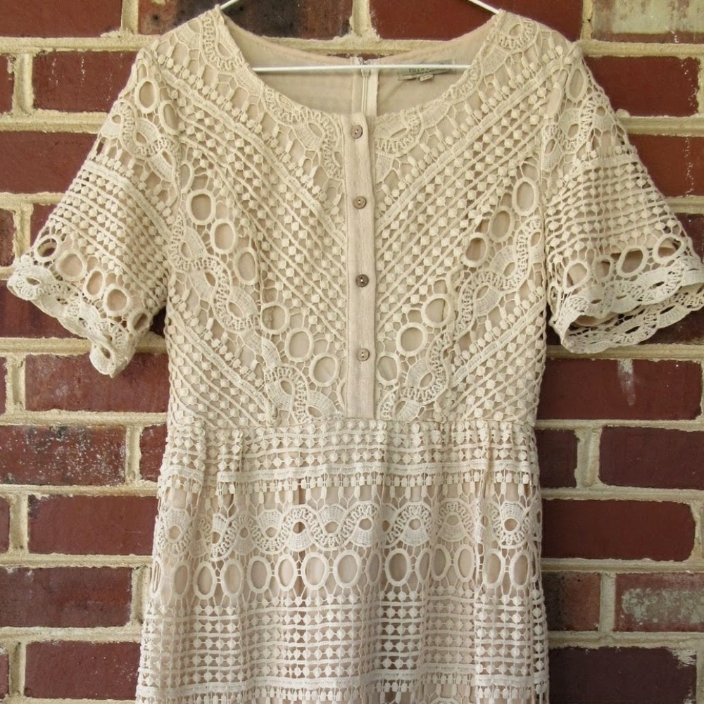 BNWOT Polagram Short Sleeve Crochet Lace Dress